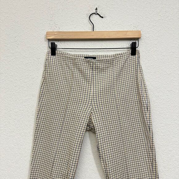 THEORY Alettah Ainsley Check Cropped Pants Ankle Zip in Multicolor - Picture 3 of 16